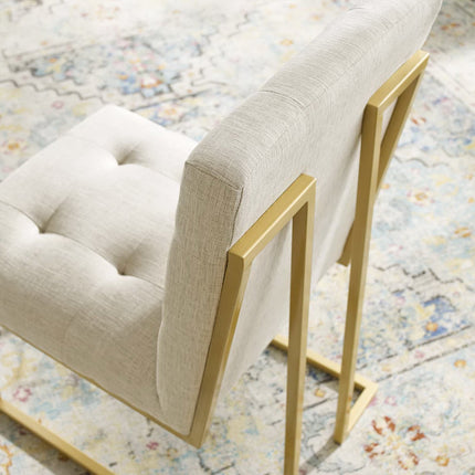 Modway EEI-3743 Privy Gold Stainless Steel Upholstered Fabric Dining Accent Chair Modway