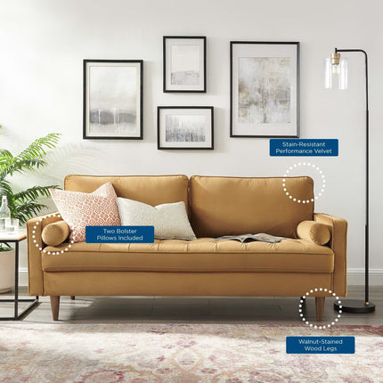 Modway EEI-3764 Valour Performance Velvet Sofa Modway