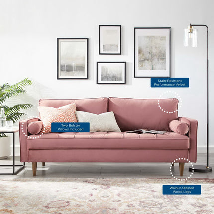 Modway EEI-3764 Valour Performance Velvet Sofa Modway