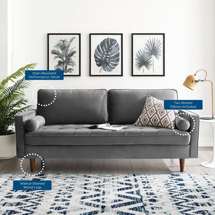 Modway EEI-3764 Valour Performance Velvet Sofa Modway