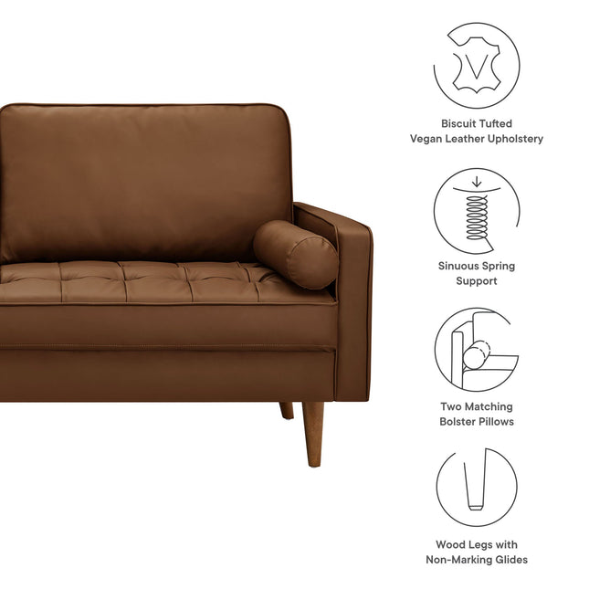 Modway EEI-3765 Valour Tufted Vegan Leather Sofa Modway