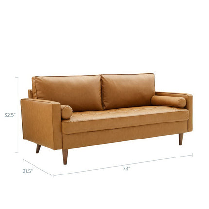Modway EEI-3765 Valour Tufted Vegan Leather Sofa Modway