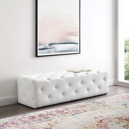 Modway EEI-3769 Amour 60" Tufted Button Entryway Faux Leather Bench Modway