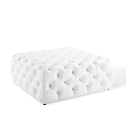 Modway EEI-3773 Amour Tufted Button Large Square Faux Leather Ottoman Modway
