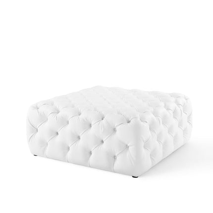 Modway EEI-3773 Amour Tufted Button Large Square Faux Leather Ottoman Modway