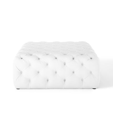Modway EEI-3773 Amour Tufted Button Large Square Faux Leather Ottoman Modway