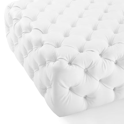 Modway EEI-3773 Amour Tufted Button Large Square Faux Leather Ottoman Modway