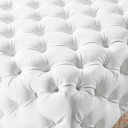 Modway EEI-3773 Amour Tufted Button Large Square Faux Leather Ottoman Modway