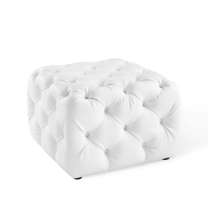 Modway EEI-3775 Amour Tufted Button Square Faux Leather Ottoman Modway