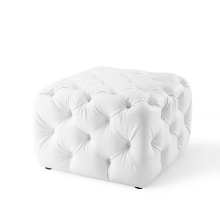 Modway EEI-3775 Amour Tufted Button Square Faux Leather Ottoman Modway
