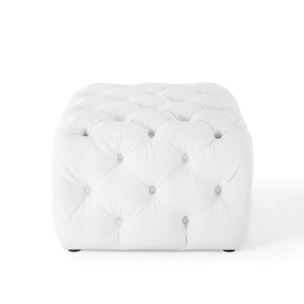 Modway EEI-3775 Amour Tufted Button Square Faux Leather Ottoman Modway