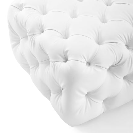Modway EEI-3775 Amour Tufted Button Square Faux Leather Ottoman Modway