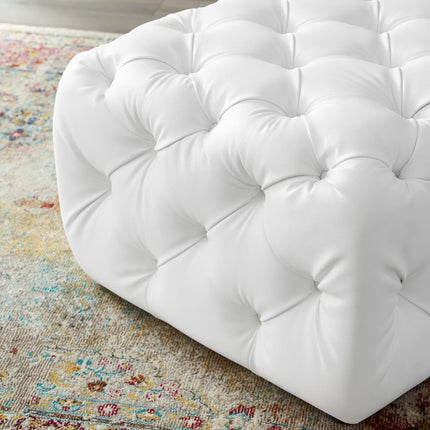 Modway EEI-3775 Amour Tufted Button Square Faux Leather Ottoman Modway