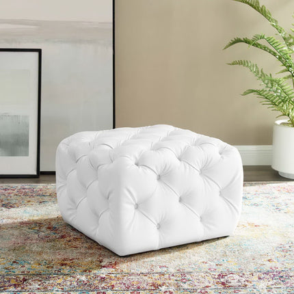 Modway EEI-3775 Amour Tufted Button Square Faux Leather Ottoman Modway