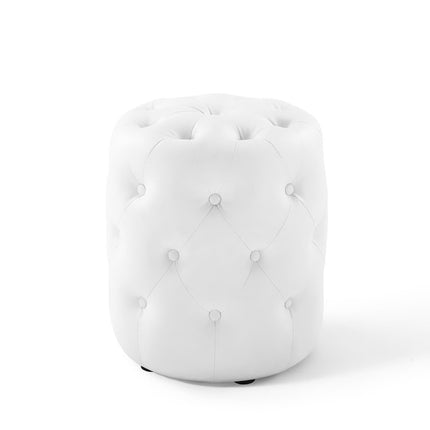 Modway EEI-3777 Amour Tufted Button Round Faux Leather Ottoman Modway