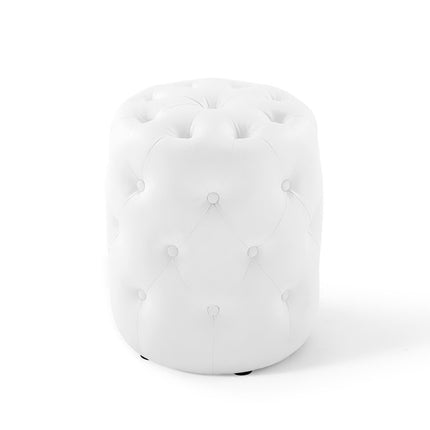 Modway EEI-3777 Amour Tufted Button Round Faux Leather Ottoman Modway