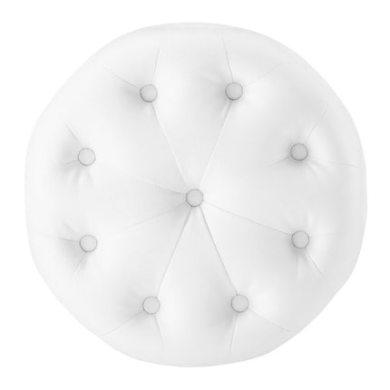 Modway EEI-3777 Amour Tufted Button Round Faux Leather Ottoman Modway