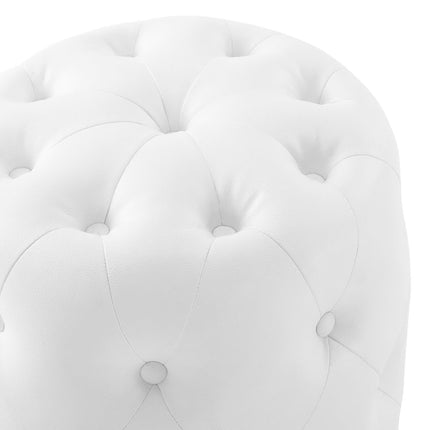 Modway EEI-3777 Amour Tufted Button Round Faux Leather Ottoman Modway