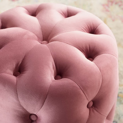 Modway EEI-3778 Amour Tufted Button Round Performance Velvet Ottoman Modway