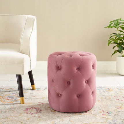 Modway EEI-3778 Amour Tufted Button Round Performance Velvet Ottoman Modway