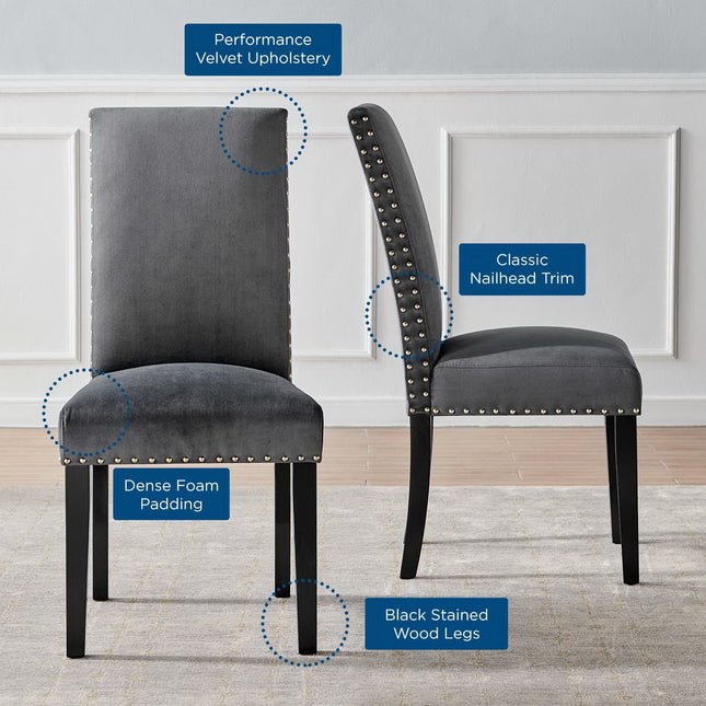 Modway EEI-3779 Parcel Performance Velvet Dining Side Chairs Set of 2 Modway