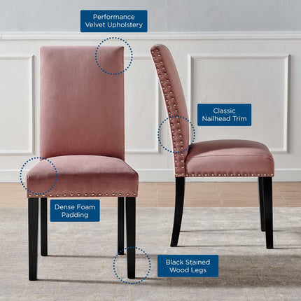 Modway EEI-3779 Parcel Performance Velvet Dining Side Chairs Set of 2 Modway