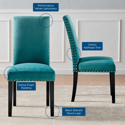 Modway EEI-3779 Parcel Performance Velvet Dining Side Chairs Set of 2 Modway