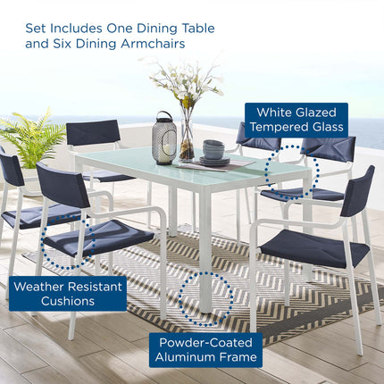 Modway EEI-3797 Raleigh 7 Piece Outdoor Patio Aluminum Dining Set Modway