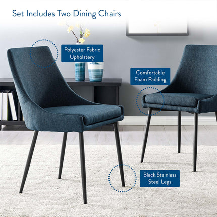 Modway EEI-3809 Viscount Upholstered Fabric Dining Chairs Set of 2 Modway
