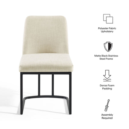 Modway EEI-3811 Amplify Sled Base Upholstered Fabric Dining Side Chair Modway
