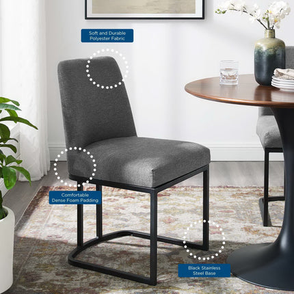 Modway EEI-3811 Amplify Sled Base Upholstered Fabric Dining Side Chair Modway