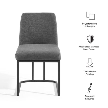 Modway EEI-3811 Amplify Sled Base Upholstered Fabric Dining Side Chair Modway