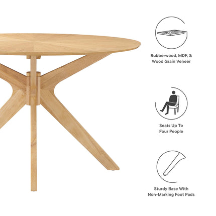 Modway EEI-3847 Crossroads 47" Round Wood Dining Table Modway