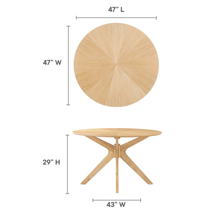 Modway EEI-3847 Crossroads 47" Round Wood Dining Table Modway