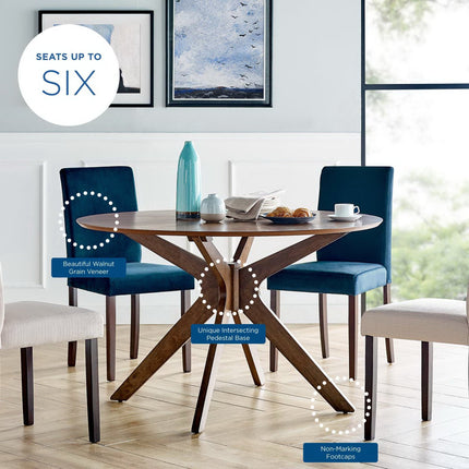 Modway EEI-3847 Crossroads 47" Round Wood Dining Table Modway