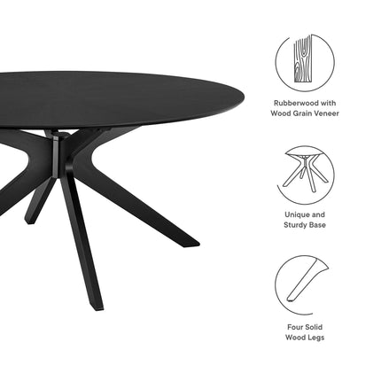 Modway EEI-3848 Crossroads 63" Oval Wood Dining Table Modway