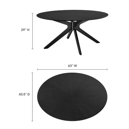Modway EEI-3848 Crossroads 63" Oval Wood Dining Table Modway