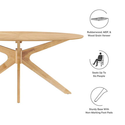 Modway EEI-3848 Crossroads 63" Oval Wood Dining Table Modway