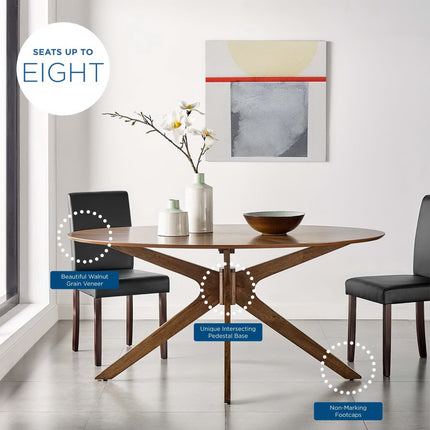 Modway EEI-3848 Crossroads 63" Oval Wood Dining Table Modway
