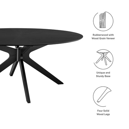 Modway EEI-3849 Crossroads 71" Oval Wood Dining Table Modway