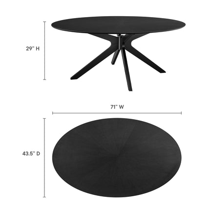 Modway EEI-3849 Crossroads 71" Oval Wood Dining Table Modway