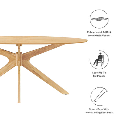 Modway EEI-3849 Crossroads 71" Oval Wood Dining Table Modway