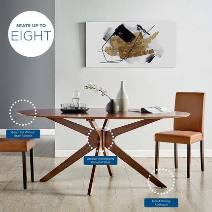 Modway EEI-3849 Crossroads 71" Oval Wood Dining Table Modway