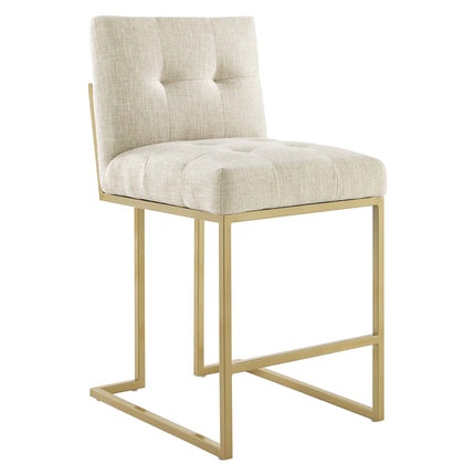 Modway EEI-3852 Privy Gold Stainless Steel Upholstered Fabric Counter Stool Modway