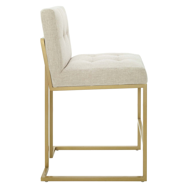 Modway EEI-3852 Privy Gold Stainless Steel Upholstered Fabric Counter Stool Modway