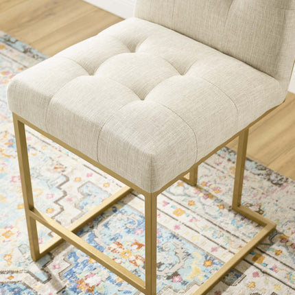 Modway EEI-3852 Privy Gold Stainless Steel Upholstered Fabric Counter Stool Modway