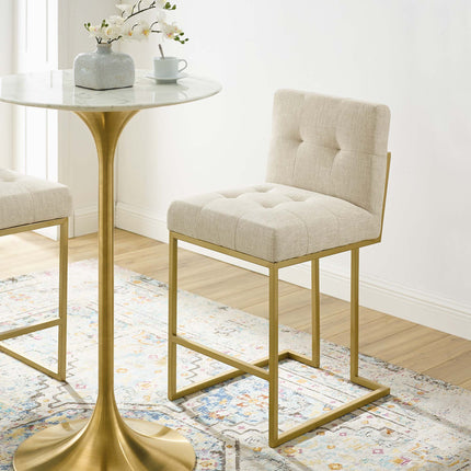 Modway EEI-3852 Privy Gold Stainless Steel Upholstered Fabric Counter Stool Modway