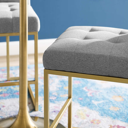 Modway EEI-3852 Privy Gold Stainless Steel Upholstered Fabric Counter Stool Modway