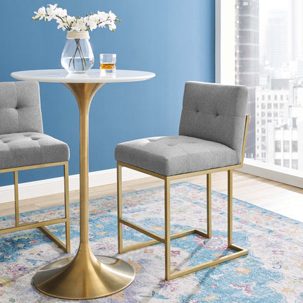 Modway EEI-3852 Privy Gold Stainless Steel Upholstered Fabric Counter Stool Modway