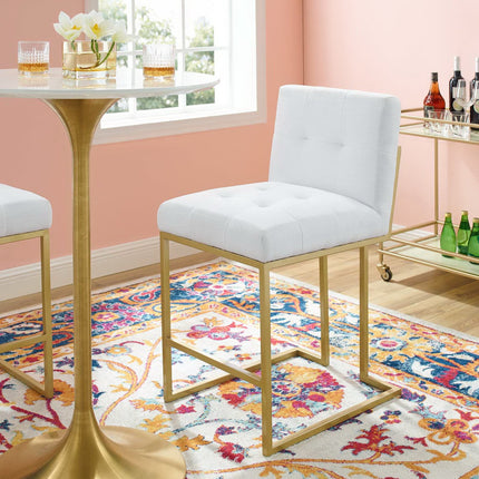 Modway EEI-3852 Privy Gold Stainless Steel Upholstered Fabric Counter Stool Modway
